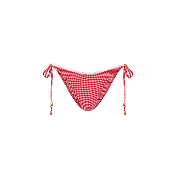 Scallop Crochet Cheeky Tie Bikini Bottom - Strawberry Siesta | Kulani Kinis US