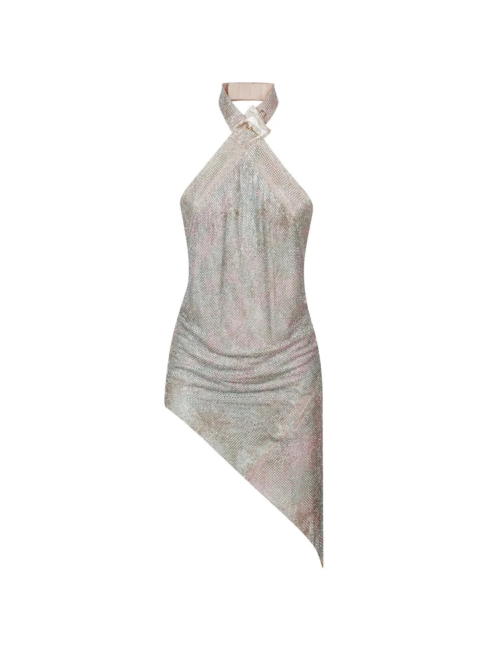 POSTER GIRL Halterneck Asymmetric Dress | Neutrals | FARFETCH | Farfetch Global
