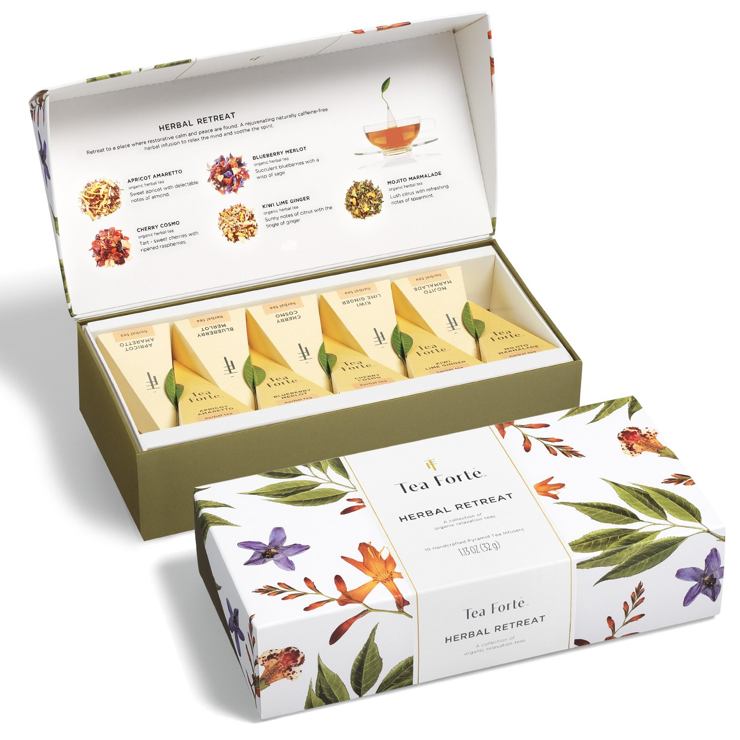 Tea Forte Herbal Retreat Organic Caffeine Free Premium Herbal Tea Petite Presentation Box Mother'... | Amazon (US)