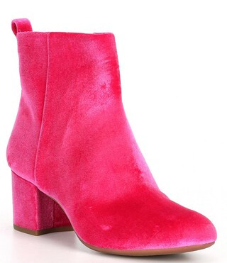 JaydennnTwo Velvet Block Heel Booties | Dillard's