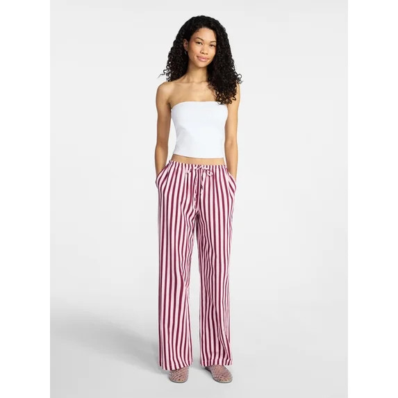 No Boundaries Cotton Pull-On Beach Pants, Women's & Women's Plus XXS-4X | Walmart (US)