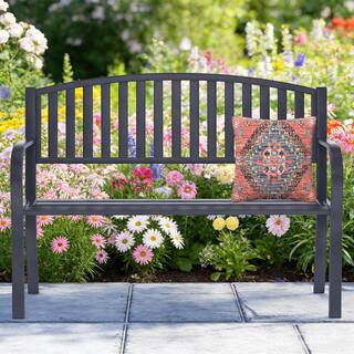 Steel Outdoor Garden Bench | The Home Depot