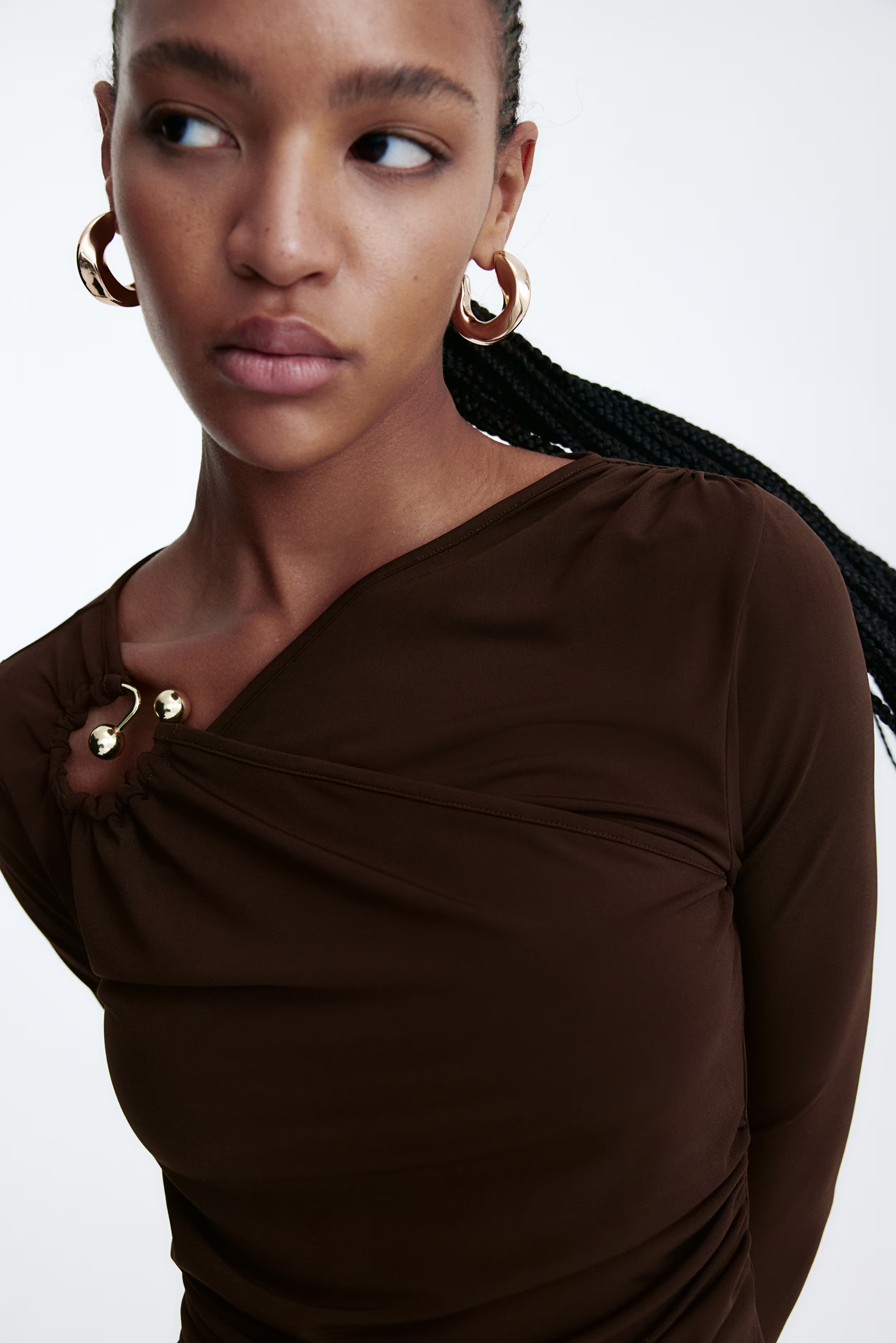 Draped-detail jersey top | H&M (UK, MY, IN, SG, PH, TW, HK)