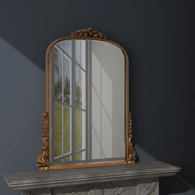 Euri Baroque Arch Wall Mirror Antique Gold Mirror | Wayfair North America