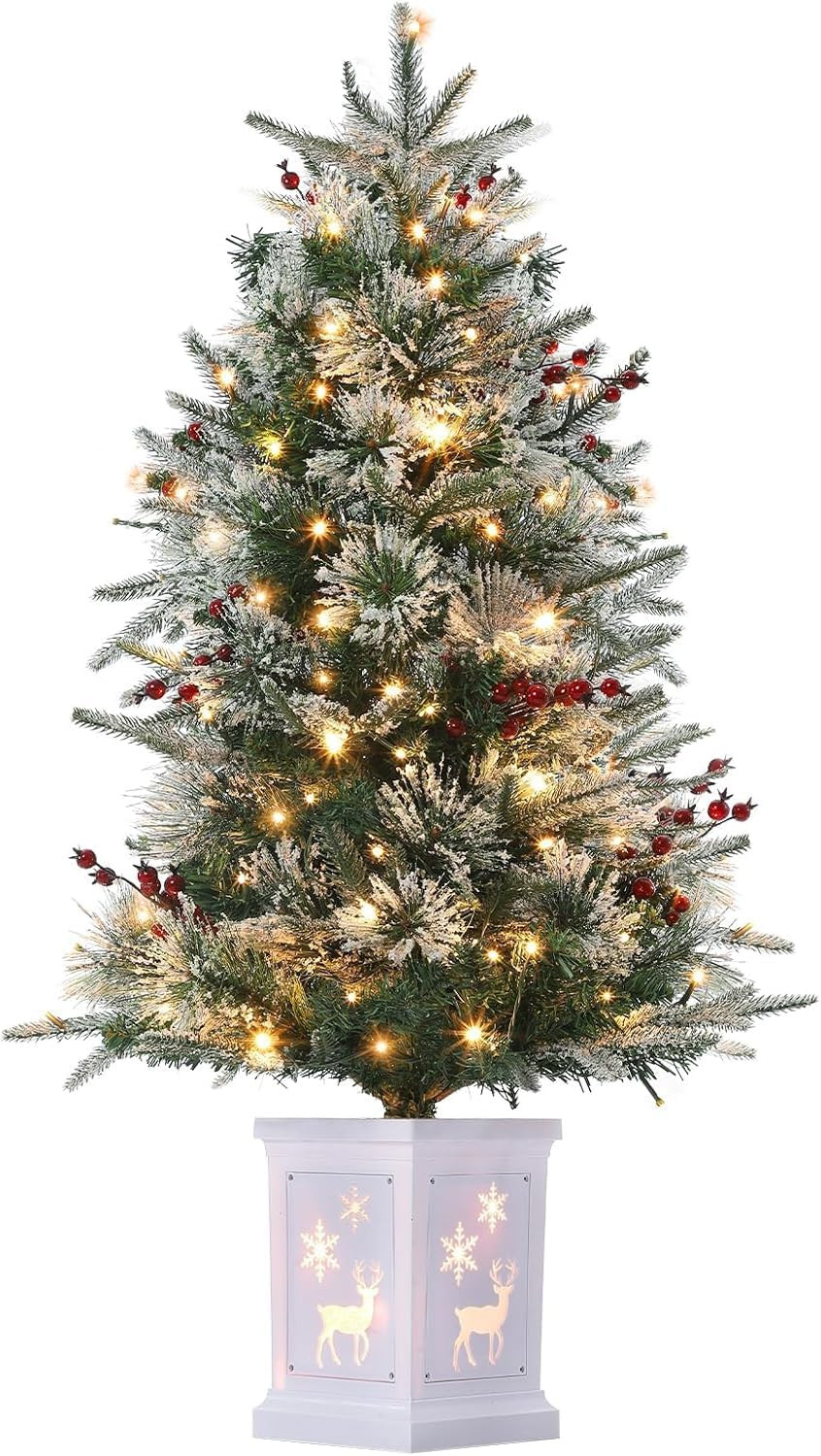 3 Ft Pre-Lit Christmas Tree, Artificial Christmas Trees with Lighting, Xmas Trees with 78 Led Lig... | Amazon (US)