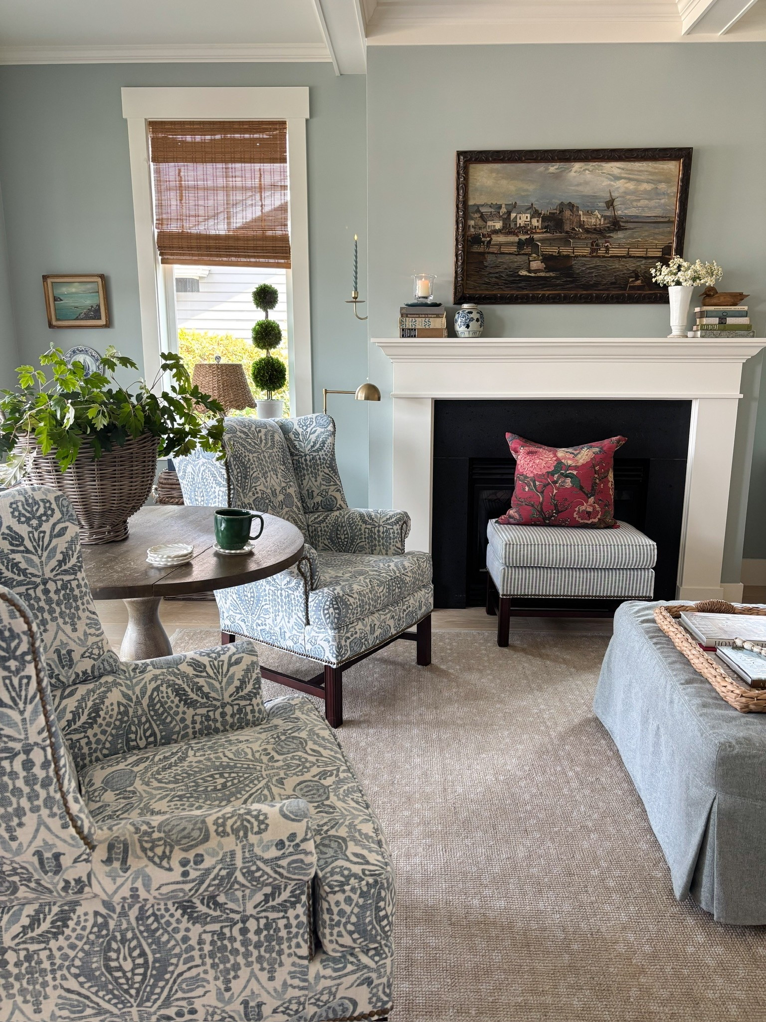 Our coastal cottage living room sources - rug, wingbacks, ottoman, bamboo shades and more

#LTKSaleAlert #LTKHome #LTKSeasonal