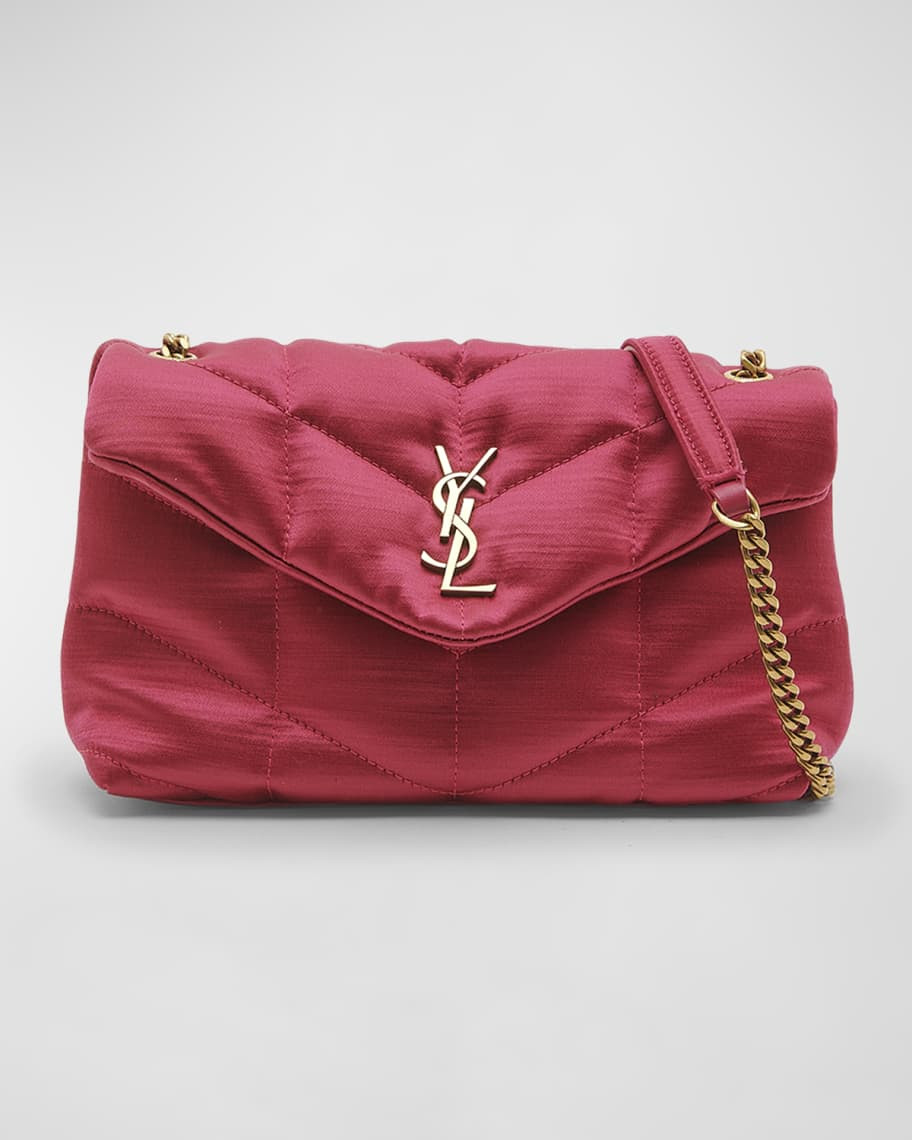 Saint Laurent Lou Puffer Toy YSL Crossbody Bag in Quilted Satin | Neiman Marcus