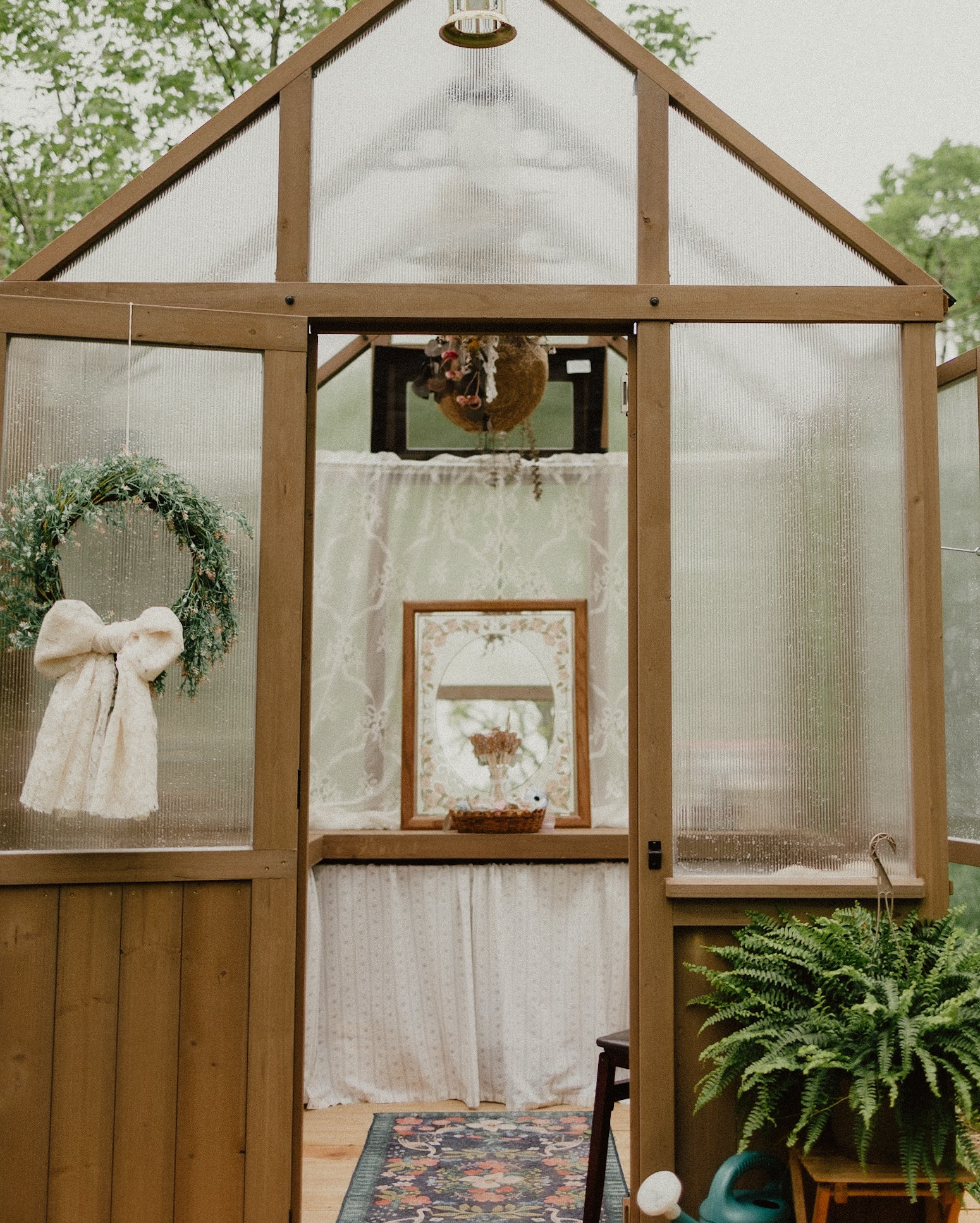 A tiny greenhouse, turned photography studio. This 6.7 x 7.6 Yardistry greenhouse is from Costco, but available elsewhere. If using for photography, would definitely recommend getting the newest model with the window that opens. 

The rug on the floor is from Rifle Paper & most of the other decor is thrifted, but I’ve included some lookalike products below. 

#photographystudio #greenhouse #costcogreenhouse