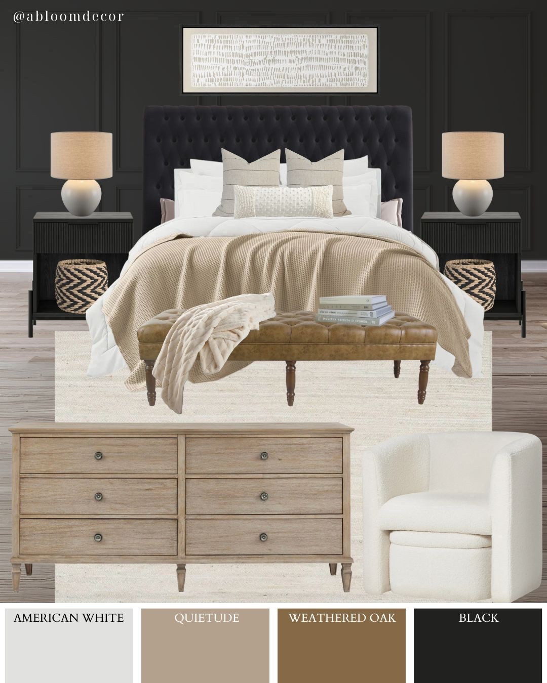 Moody black and beige bedroom inspirationn

#LTKHome