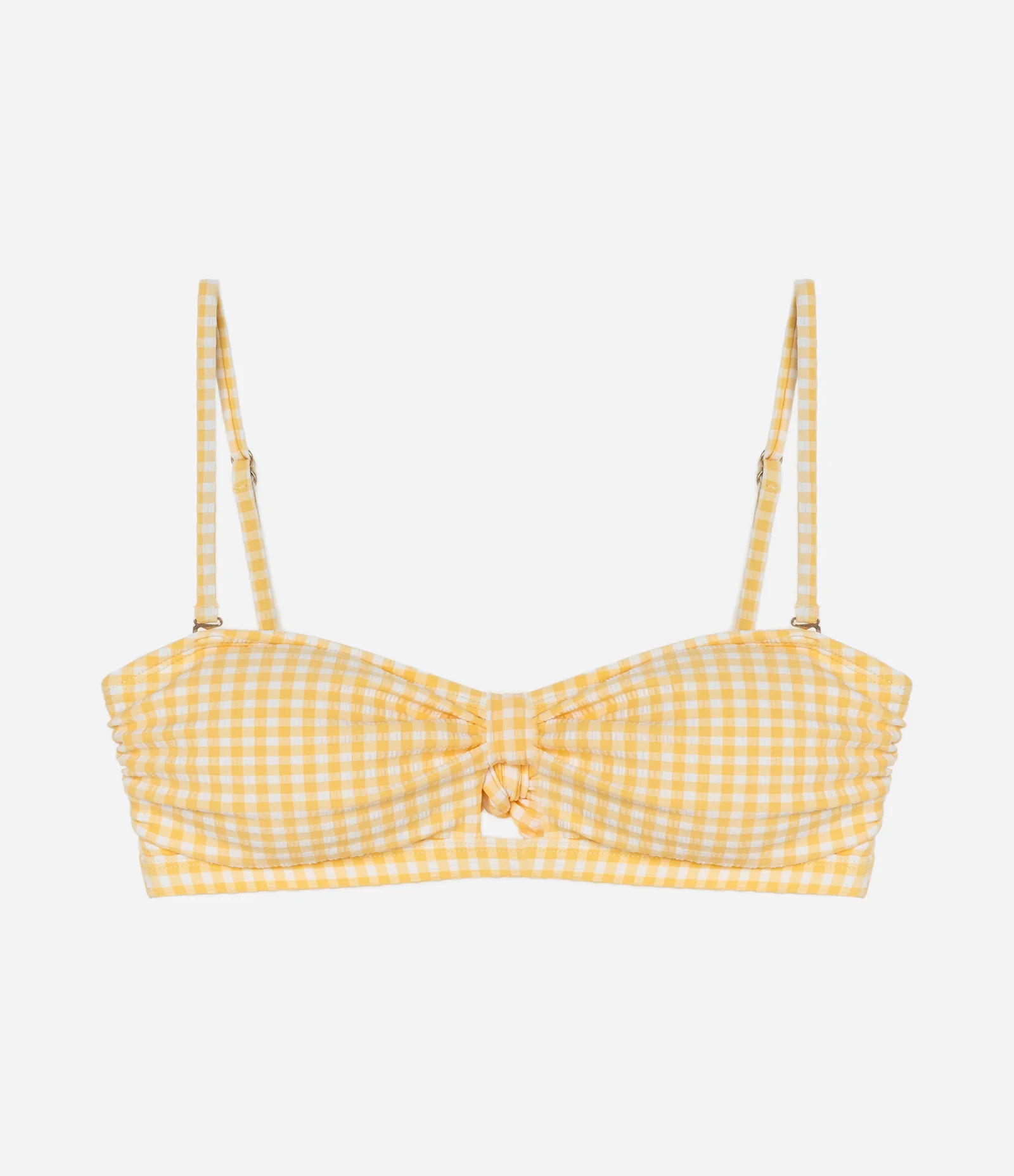 Biquíni Top Bandeau em Microfibra Vichy com Alça Removível Amarelo - Lojas Renner | Renner (BR)