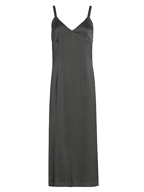 Sleeveless Satin Crepe Midi-Dress | Saks Fifth Avenue