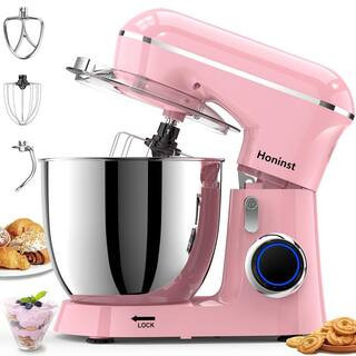 BigChef 6.5 Qt. 650-Watt 10-Speed Pink Stand Mixer with Dough Hook, Whisk and Beater | The Home Depot