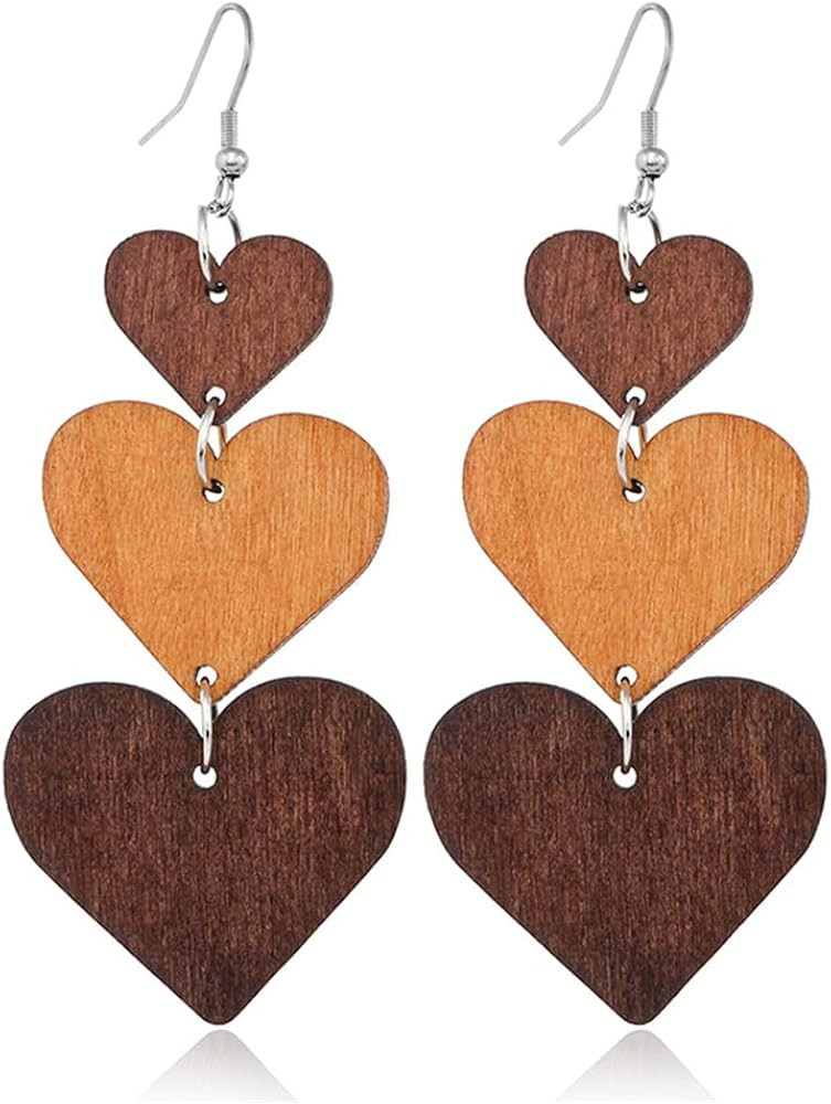 MIGUO STORE Boho Chic Fashion All-match Wooden Long Tassel Dangle Drop Earrings for Women Elegant... | Amazon (US)