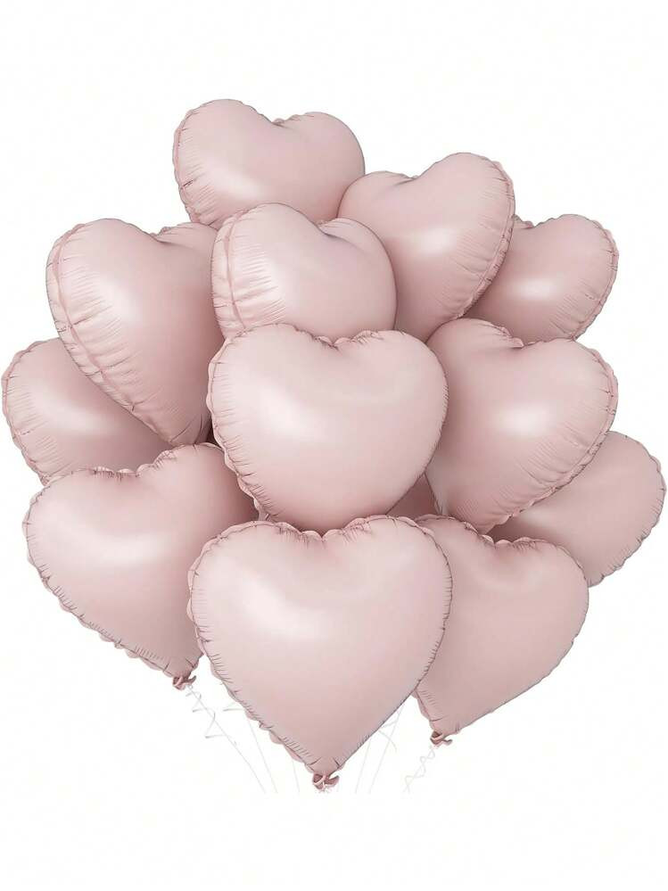 Pink Heart Balloons, 18 Inch Pink Heart Balloons, Large Faux Pearl Pink Heart Shape Mylar Balloons, Pastel Pink Helium Foil Balloons For Boho Women Birthday Wedding, Back To School Valentine Day | SHEIN