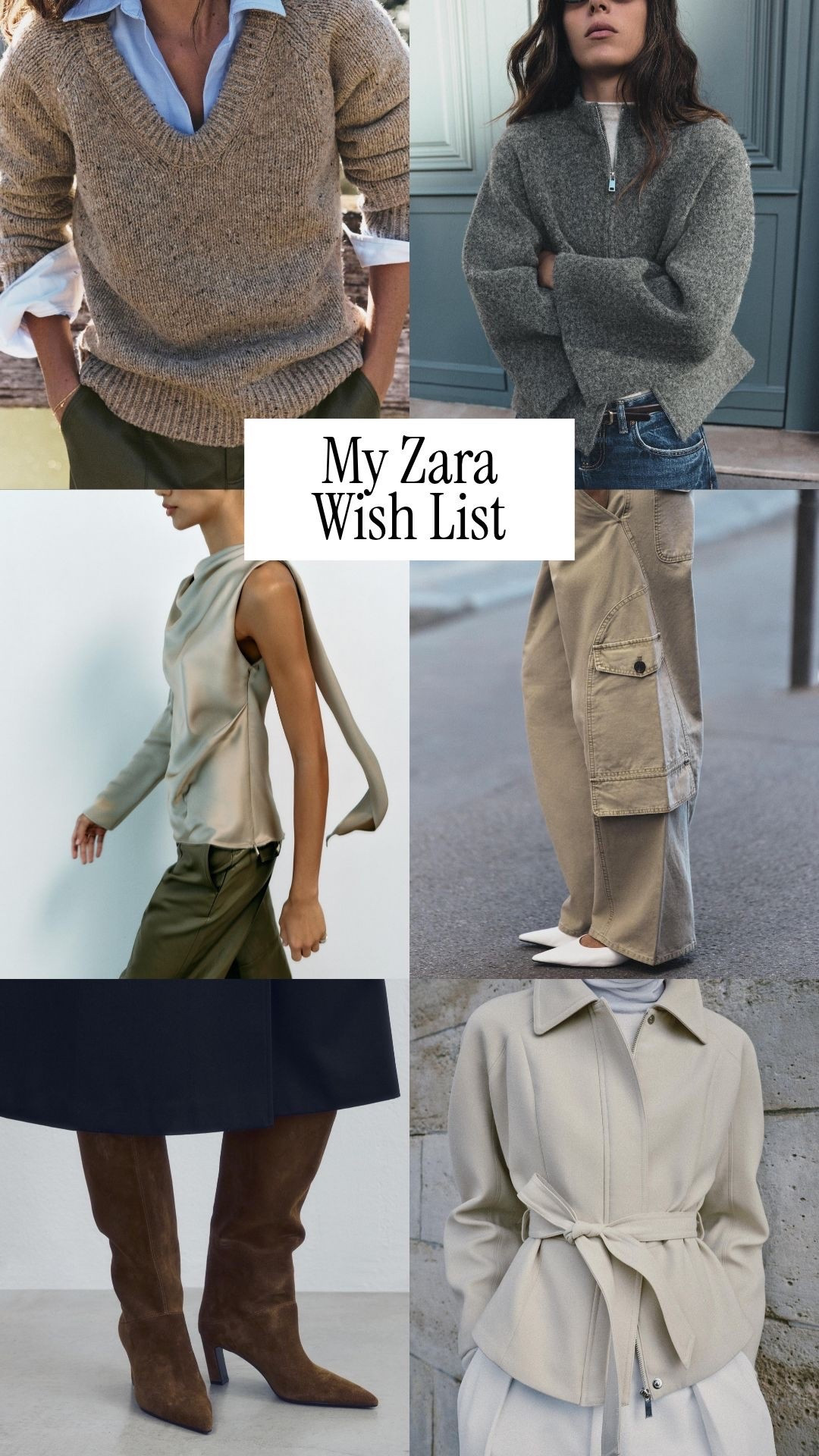 Zara new arrivals / Zara wish list
Zara sweaters, suede boots and cargo pants I’m loving