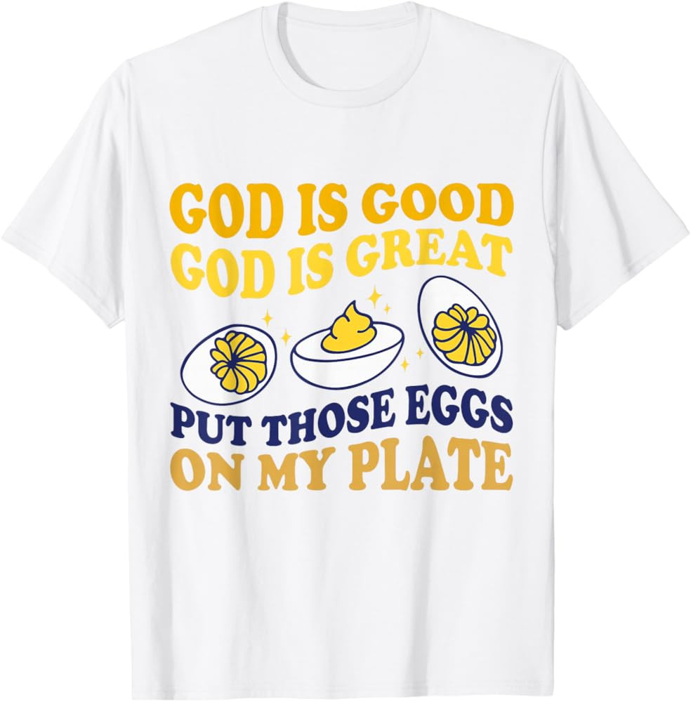 Unisex-Adult Modern Round Collar Short Sleeve T-Shirt White Small God Is Good God Is Great Put Th... | Amazon (US)