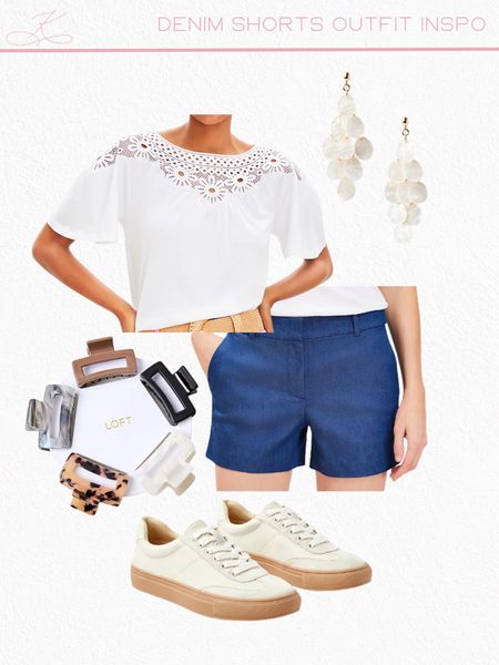 Jean shorts styled for summer! Love this as a casual summer outfit! 

white sneakers, denim shorts, dressy denim, white earrings, white tops, white tee, hair clips, barbecue outfit, summer outfits

#LTKStyleTip #LTKFindsUnder50 #LTKOver40