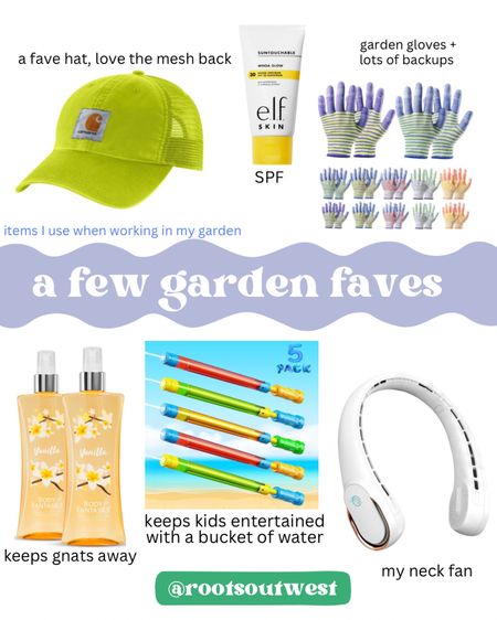 A few of my gardening essentials like a neck fan + garden gloves set. All Amazon! 

Gardening, Amazon outdoors, summer flowers, carhartt 

#LTKhome