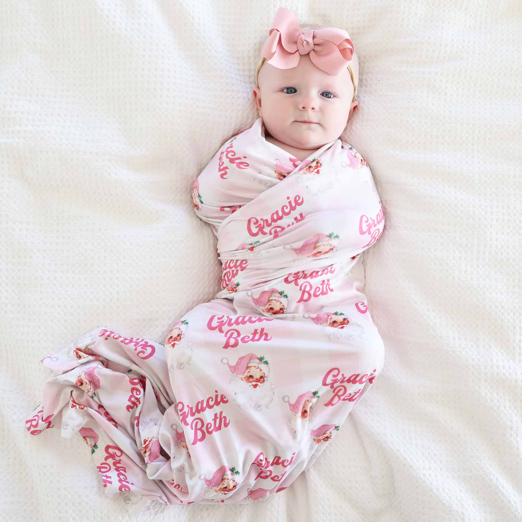 Vintage Santa Personalized Swaddle Blanket | Caden Lane