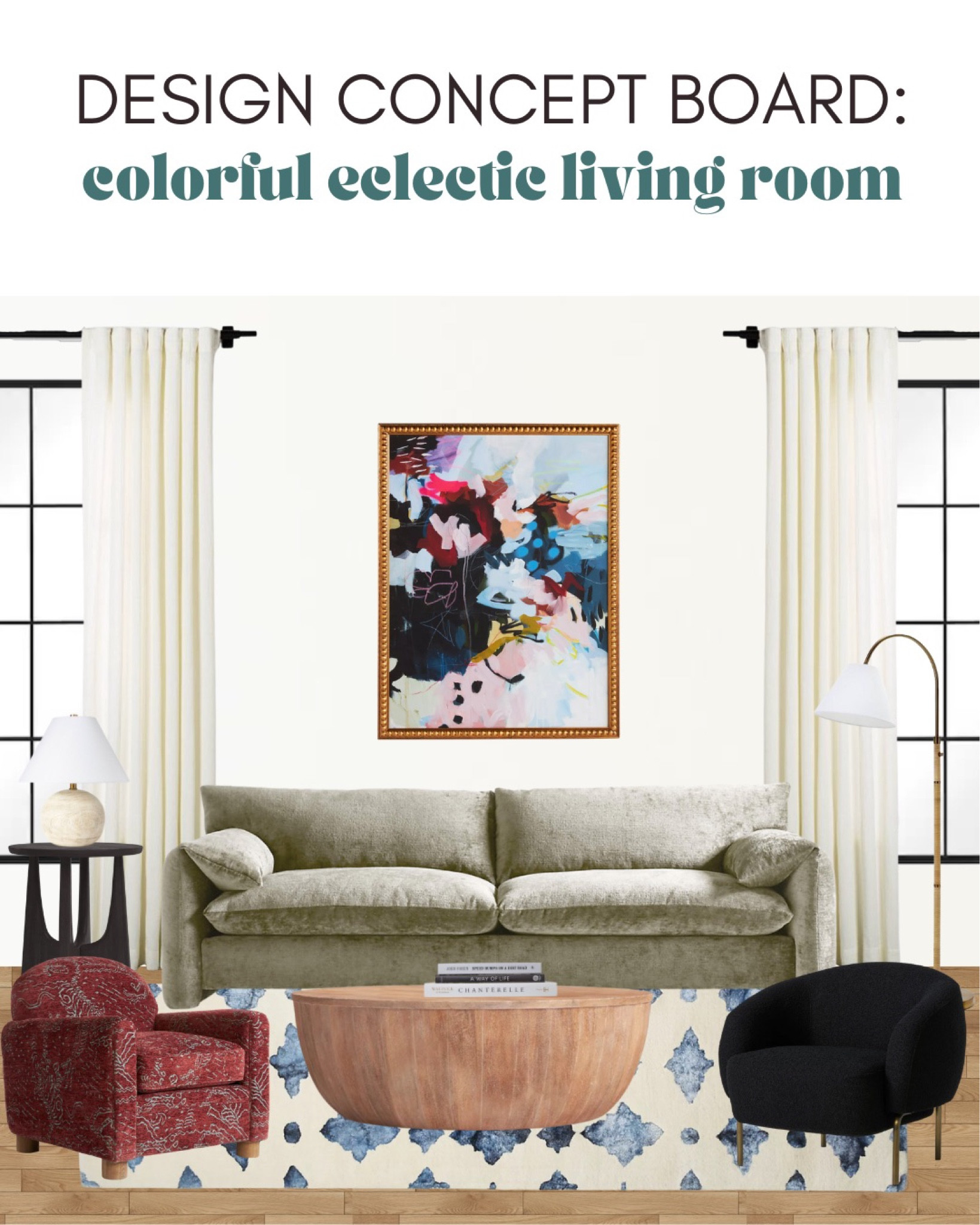 COLORFUL ECLECTIC LIVING ROOM DESIGN. Colorful eclectic living room. Eclectic living room decor. Eclectic living room furniture. Eclectic home design. Living room furniture ideas. Living room couch ideas. Living room accent chairs colorful. 

#LTKhome #LTKstyletip #LTKFind