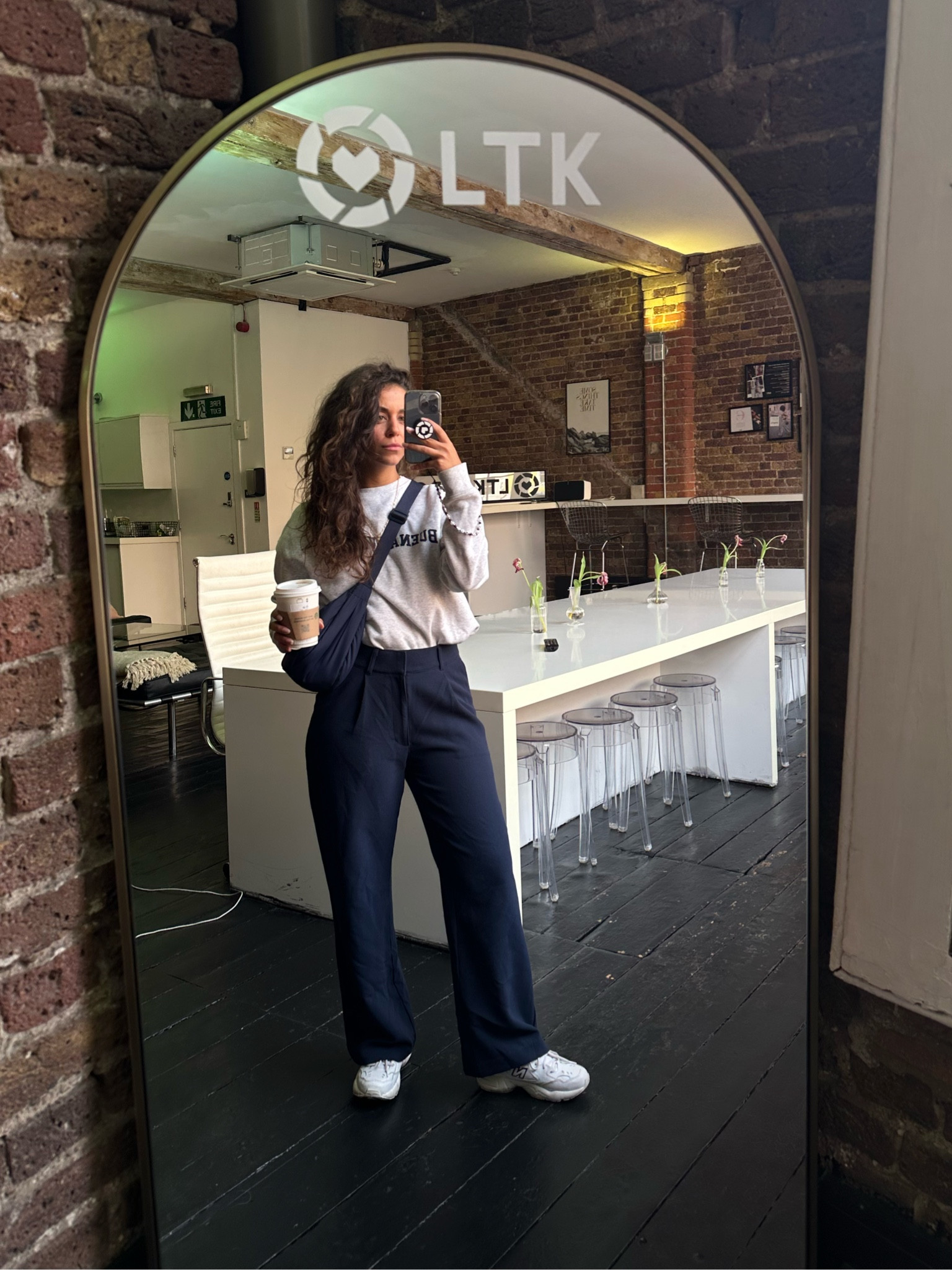 Casual workwear look, office outfits, navy trousers, navy tailored trousers, Sloane pants, new balance, Abercrombie and fitch, crossbody bag, blue trousers, uni outfit, minimal, capsule wardrobe, tailored trousers look, autumn style, transitional style, petite outfit

#LTKworkwear #LTKxAFeurope #LTKSeasonal