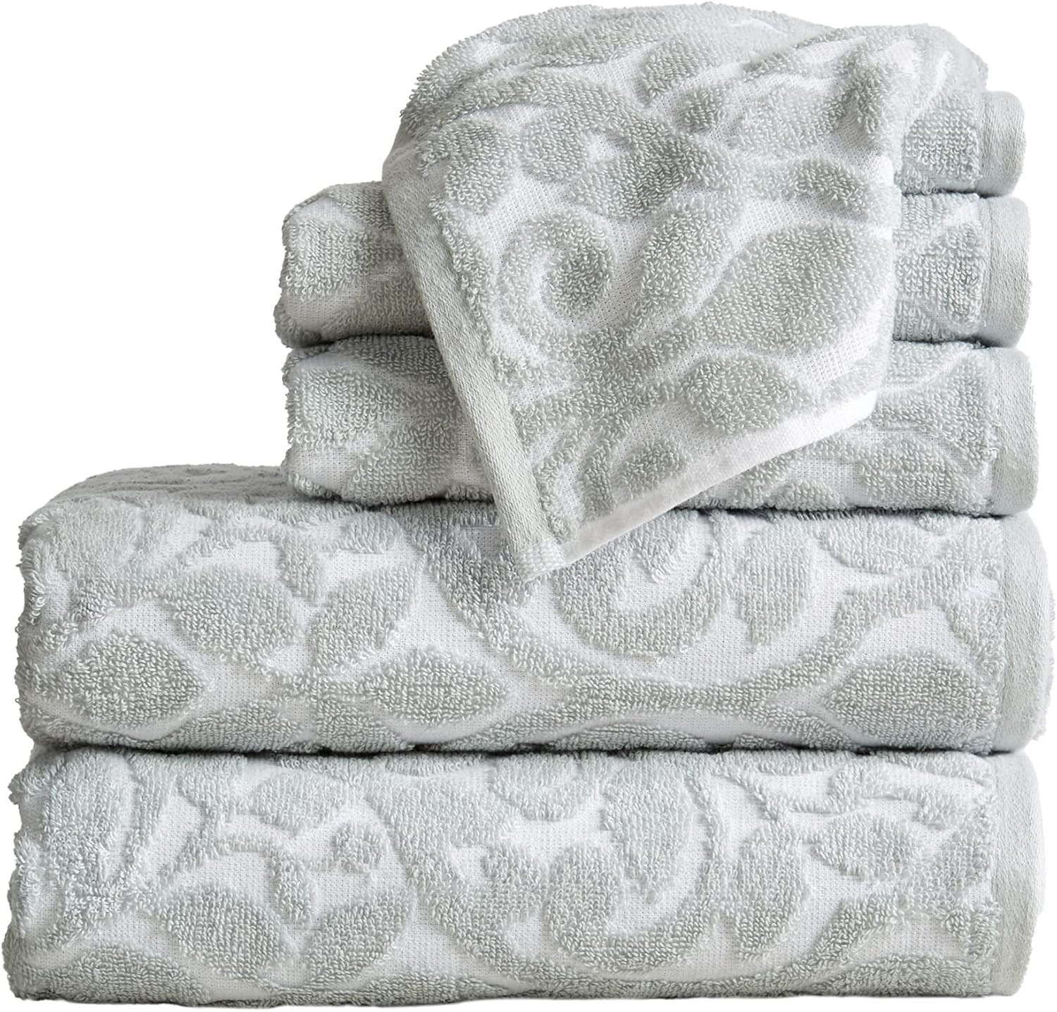 Great Bay Home 100% Cotton Jacquard Bathroom Towels. Absorbent Quick-Dry Plush Bath Towels. Cassi... | Amazon (US)