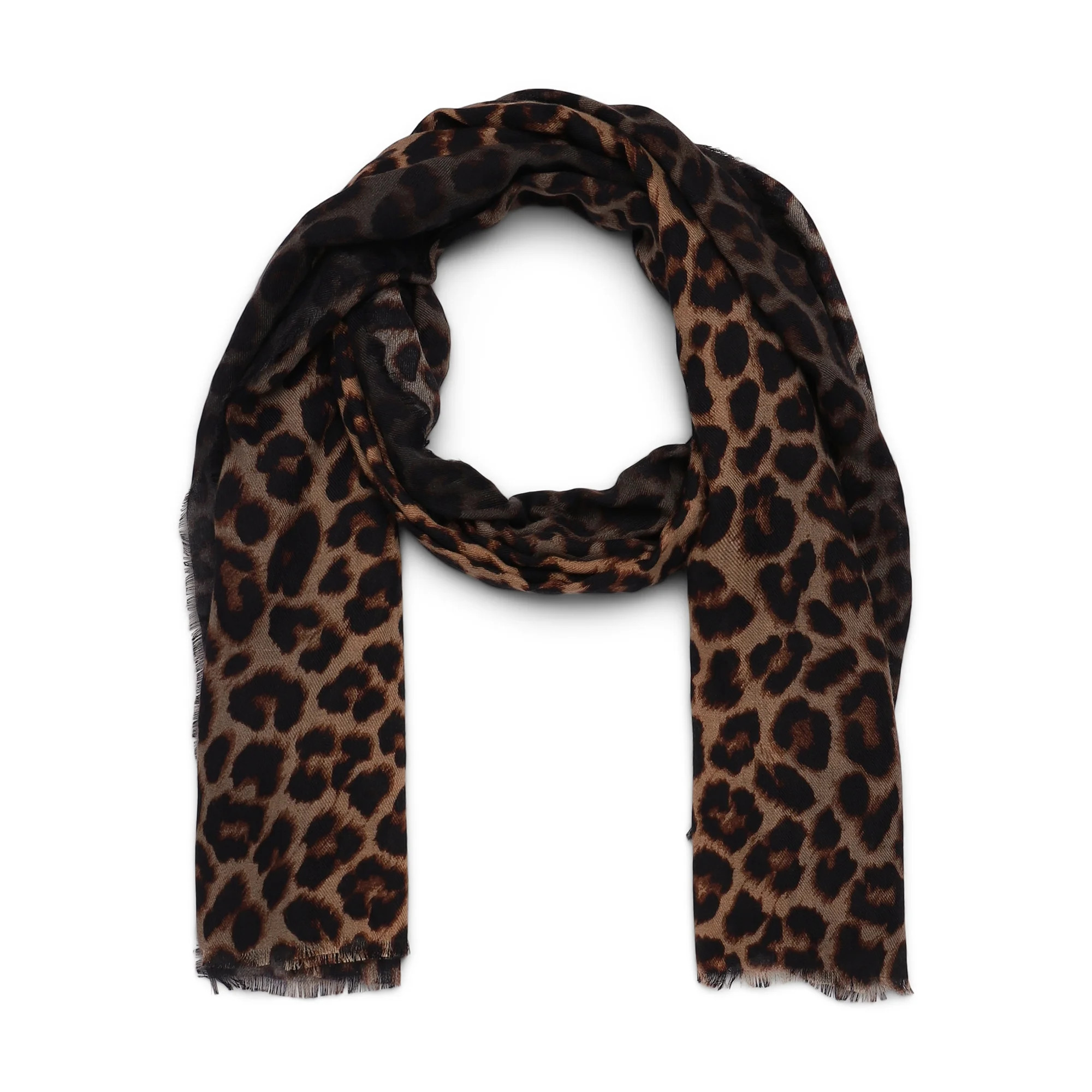 Time and Tru Women's Leopard Printed Scarf, One Size, Ombre Tan | Walmart (US)