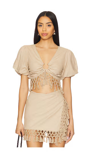 Lexi Top in Beige | Revolve Clothing (Global)