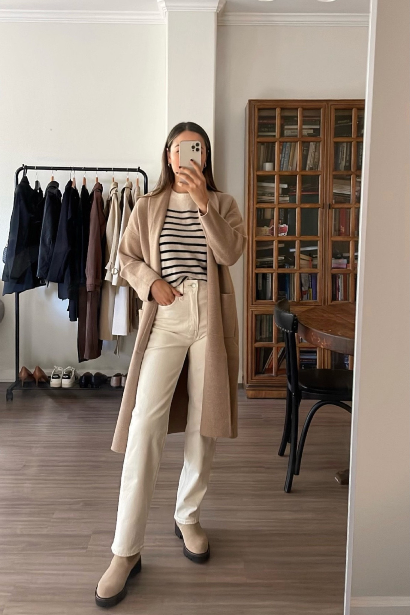 Madewell jeans 25% off right now - I sized down two, 23 standard 

My favorite striped cashmere sweater xs 
Comfy coatigan xs

#LTKsalealert #LTKworkwear #LTKunder100