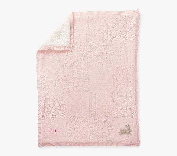 Bunny Patchwork Cable Heirloom Baby Blanket | Pottery Barn Kids