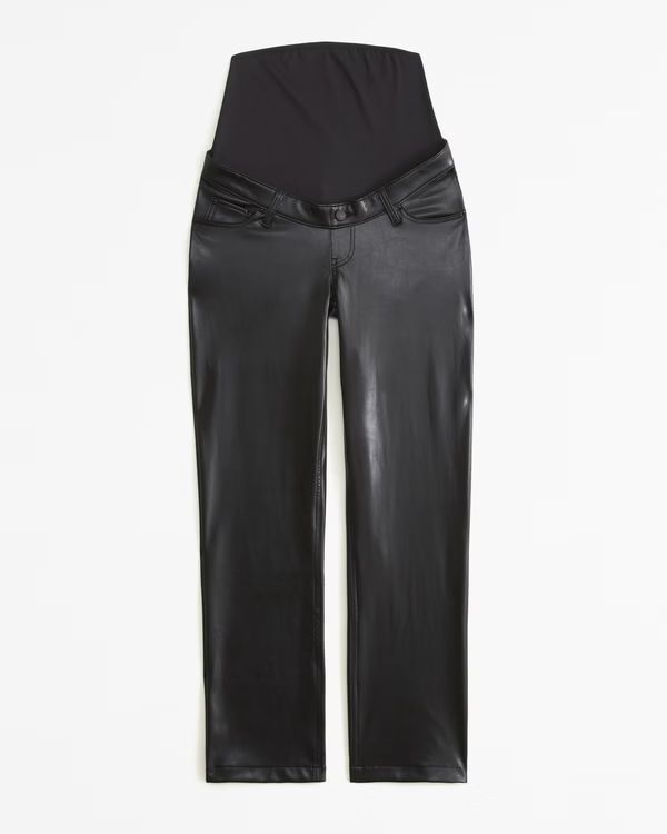 Maternity Vegan Leather 90s Straight Pant | Abercrombie & Fitch (US)