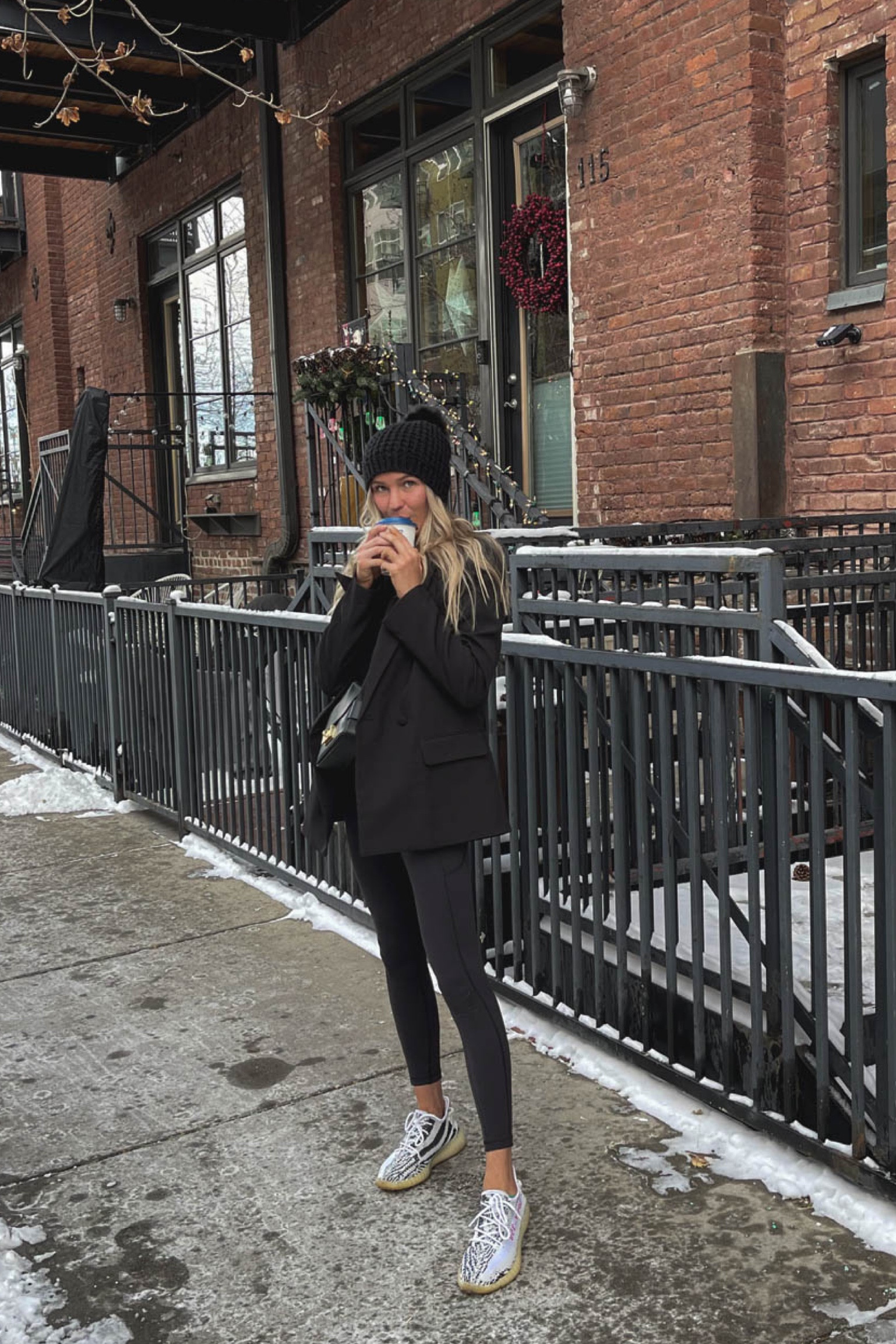 Blazer linked 
Hat linked 
Purse linked 
Leggings linked 
Similar shoes linked 

#LTKHoliday #LTKGiftGuide 

#LTKSeasonal