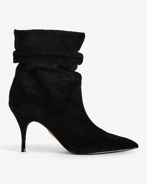 Brian Atwood x Express Suede Slouch Thin Heeled Boots | Express