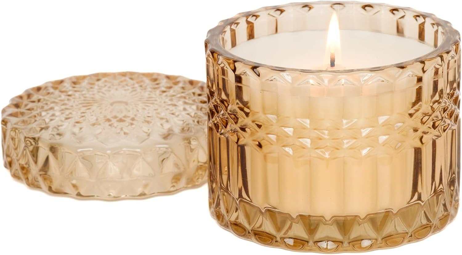 LEOBEN CO – Amber Saffron Scented Candle – 6oz, Prism Collection Design – 35 hr Burn Time – Poured in California Using Vegan Soy Wax and Essential Oils – Made in Small Batches | Amazon (US)