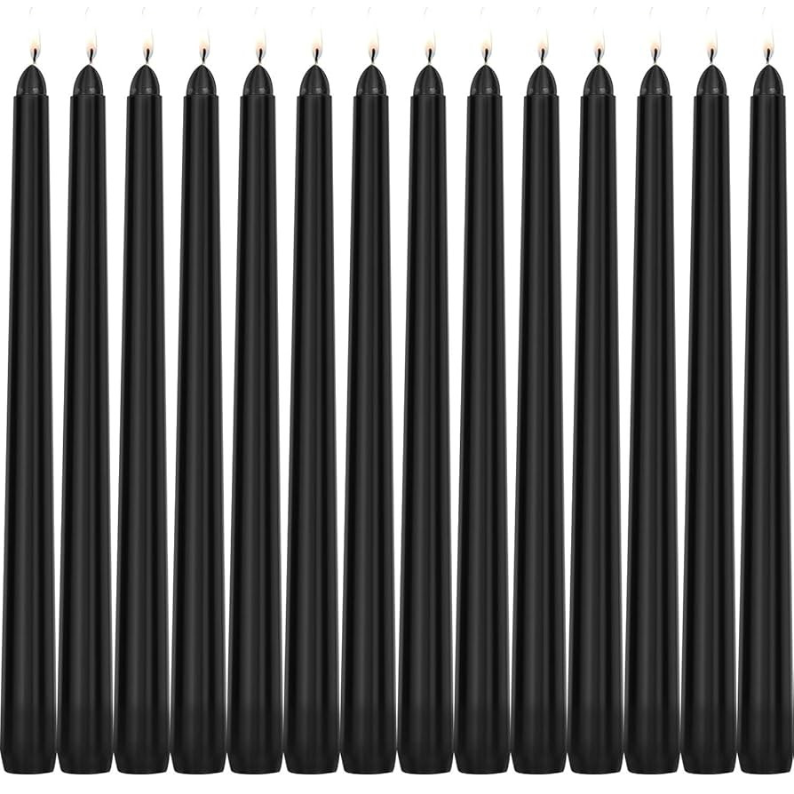 Black Taper Candles 10 Inch Set of 14, Tall Candlesticks Dripless Smokeless Unscented Candle for ... | Amazon (CA)