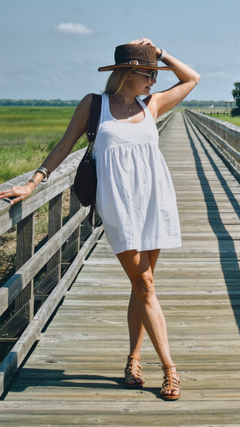 Free People Willow Tank Mini. Hat. Clare V. bag. Vince Camino Sandals Summer dress. Fall dress. Fall transition. Size down. Wearing an XS. Wear now with sandals. Wear later with boots and long cardigan.

#LTKFindsUnder100 #LTKSeasonal #LTKFindsUnder50