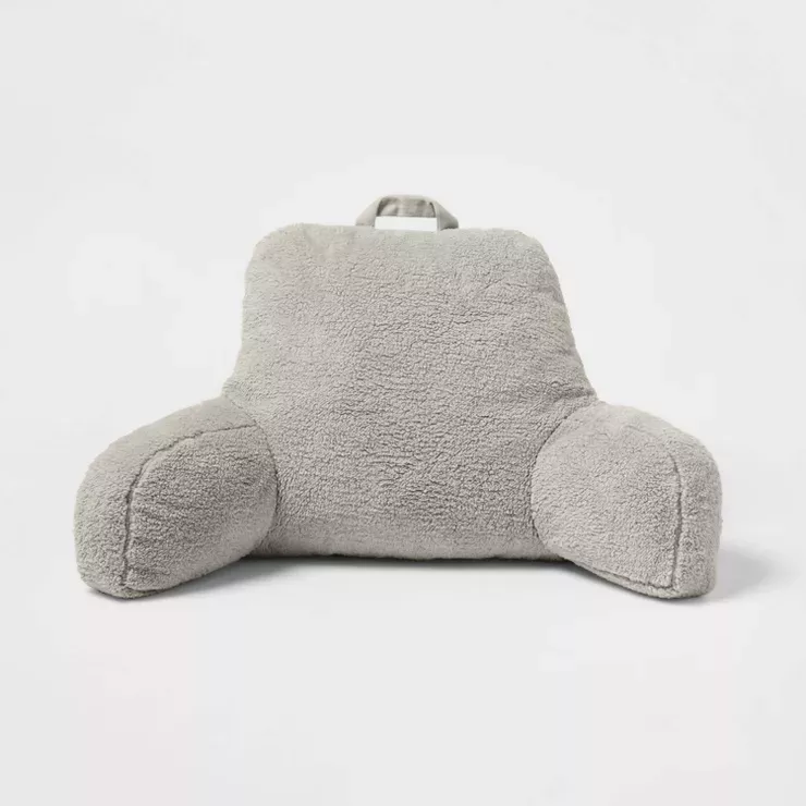 Faux Shearling Bed Rest Pillow Gray - Room Essentials™