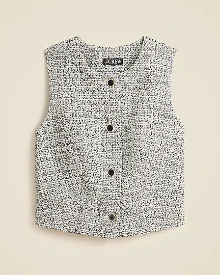 Heathered tweed crewneck vest | J. Crew US