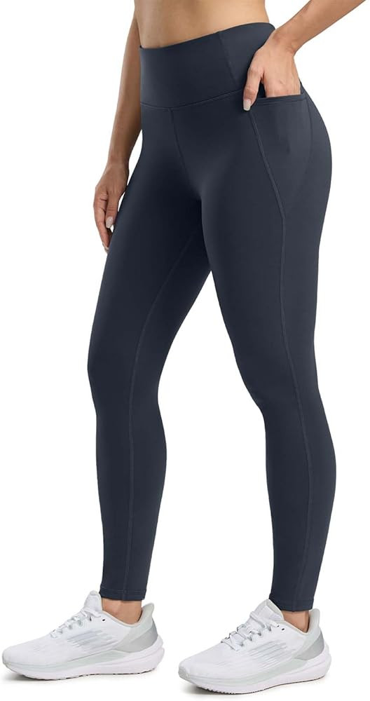 Seamaid Women's Fleece Lined Leggings with Pockets 27" Water Resistant Winter Thermal Warm Pants ... | Amazon (US)