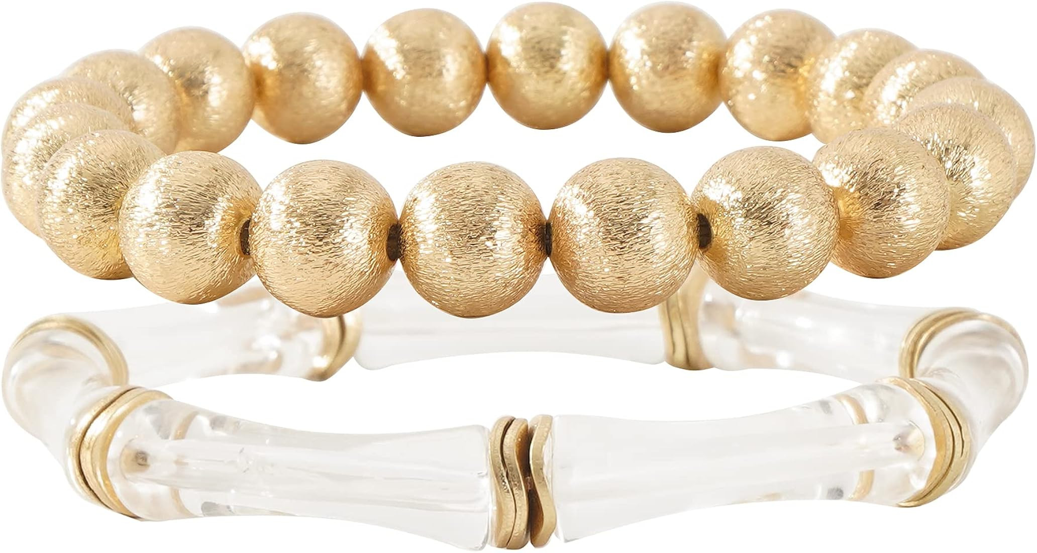 Sajidos Bamboo Tube Bangle Bracelets for Women Stacking Chunky Colorful Acrylic Beads Stretch Bra... | Amazon (US)