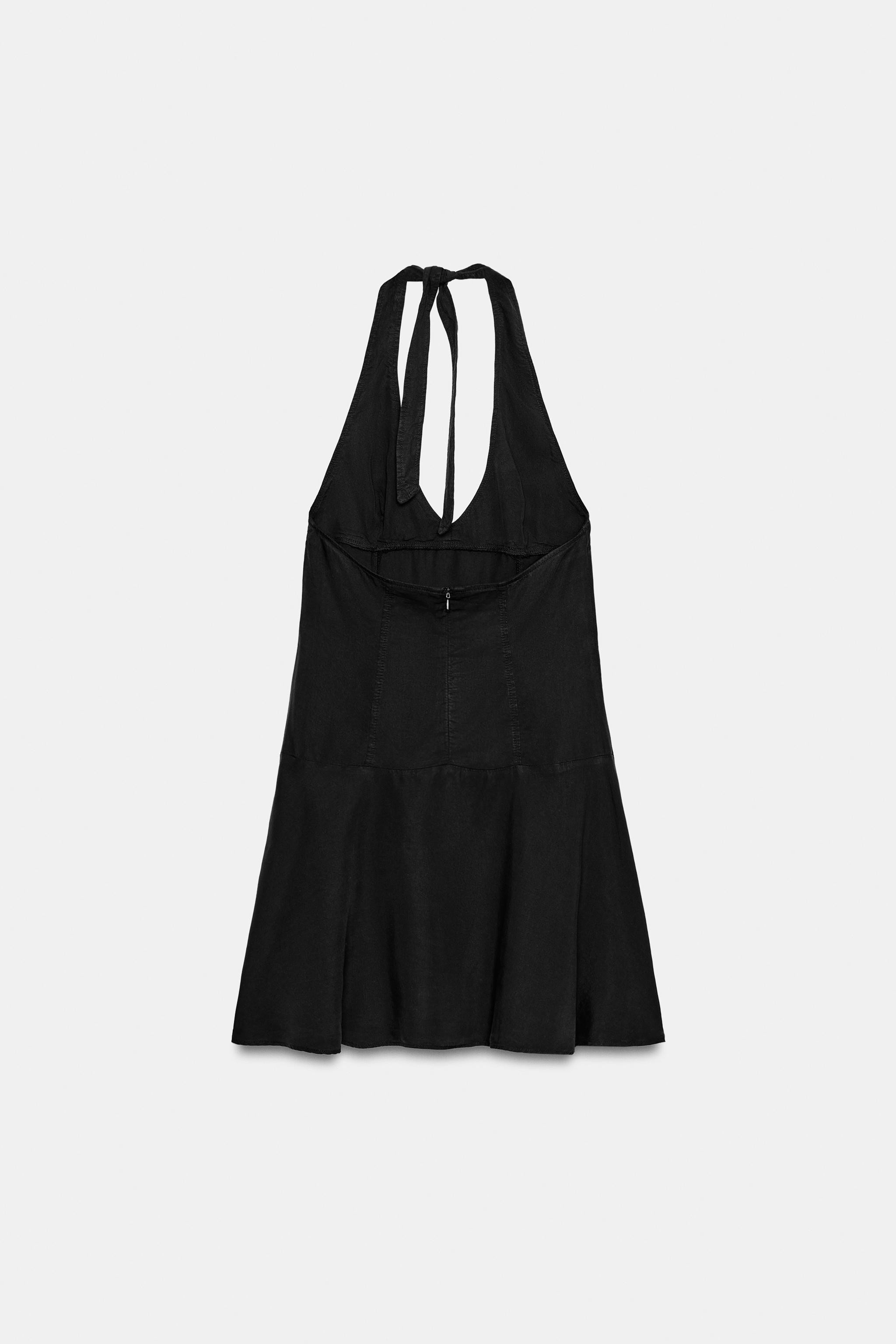 FLUID HALTER MINI DRESS | Zara Canada