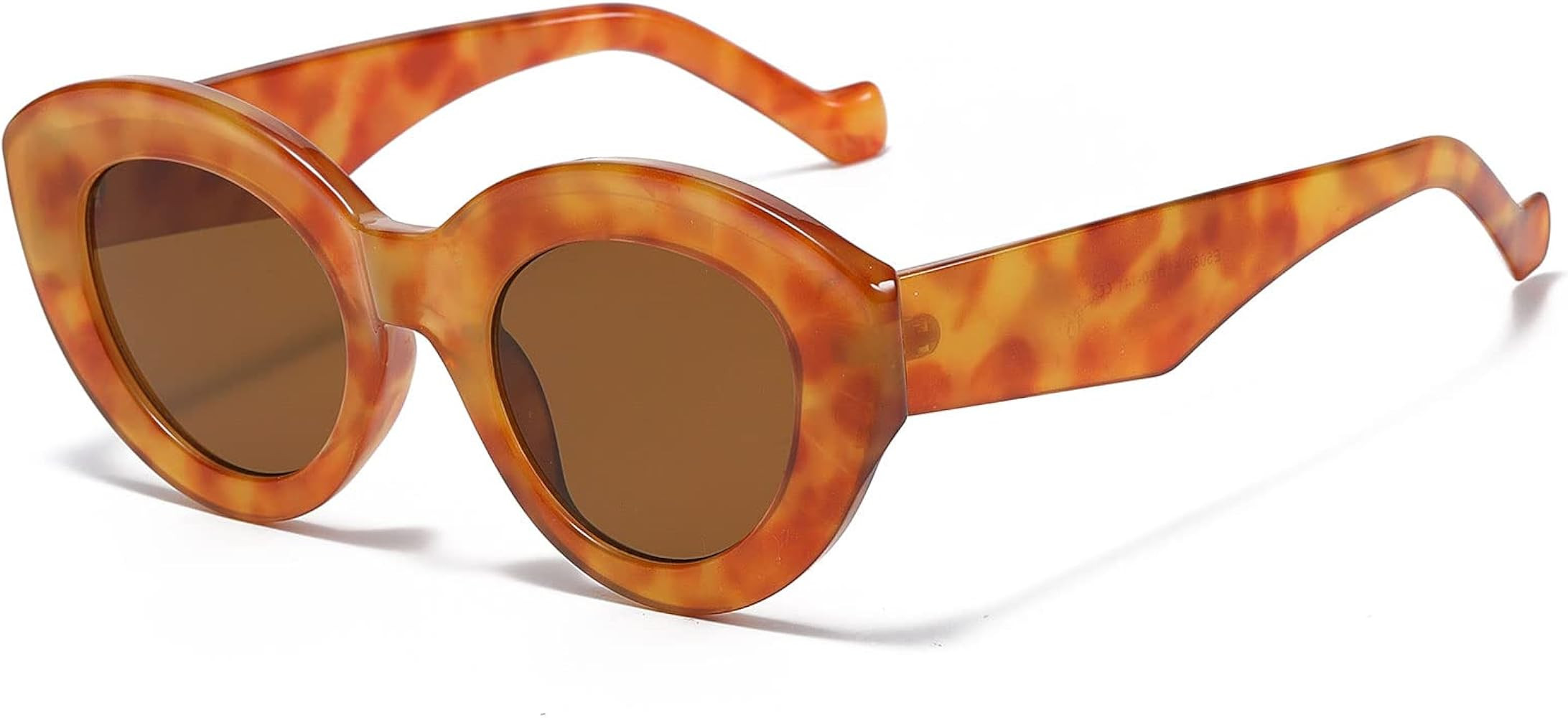 YAMEIZE Vintage Oversized Cat Eye Sunglasses - Thick Frame Cute Oval Cateye Sun Glasses for Women... | Amazon (US)