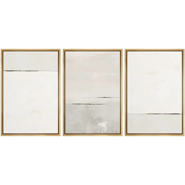 wall26 Framed Canvas Print Wall Art Set Pastel Gray Color Block Landscape Abstract Shapes Illustr... | Walmart (US)