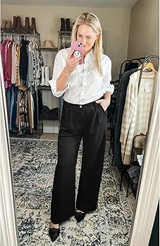 GRAPENT Wide Leg Pants for Women Work Business Casual High Waisted Dress Pants Flowy Trousers Off... | Amazon (US)