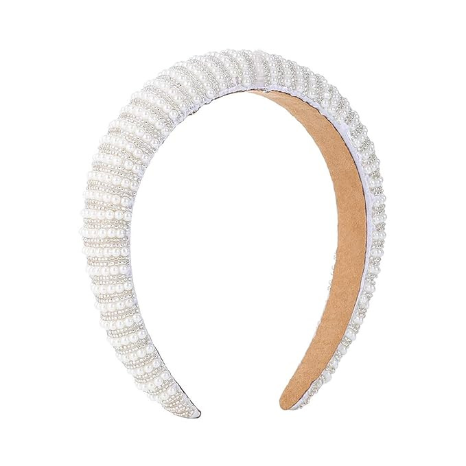 Amazon.com : Pearl Headbands for Women Fashion White Head Band Design Bridal Elegant Wedding Head... | Amazon (US)