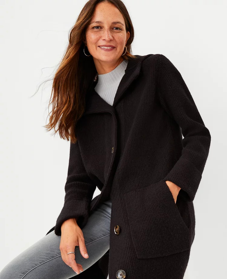 Hooded Pocket Coatigan | Ann Taylor (US)