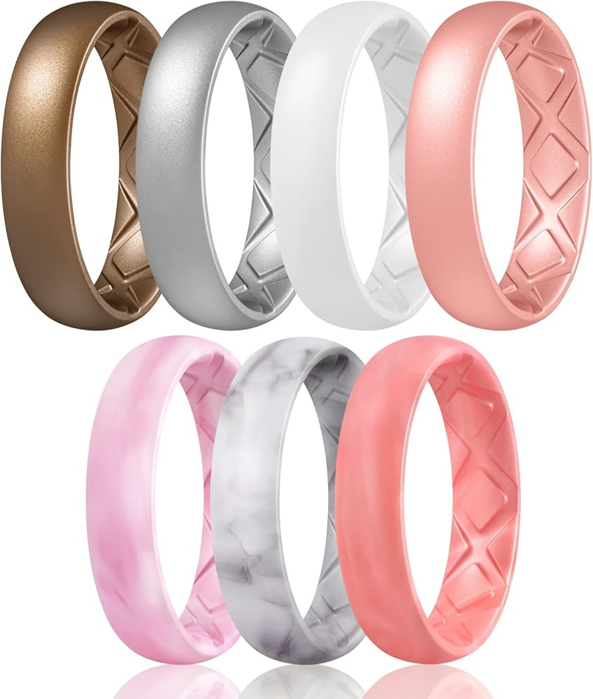 Egnaro Inner Arc Ergonomic Breathable Design, Silicone Rings for Women with half sizes, Women's S... | Amazon (US)