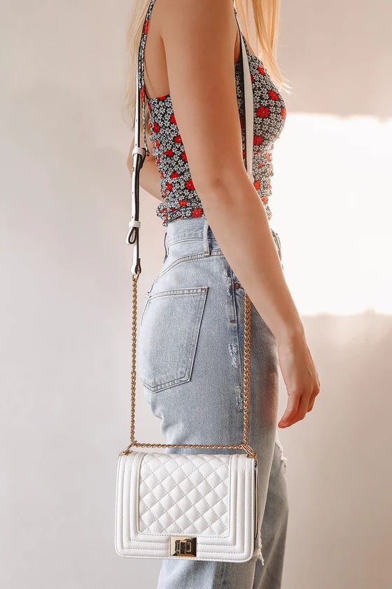Just Going Out White Quilted Crossbody Bag | Lulus (US)