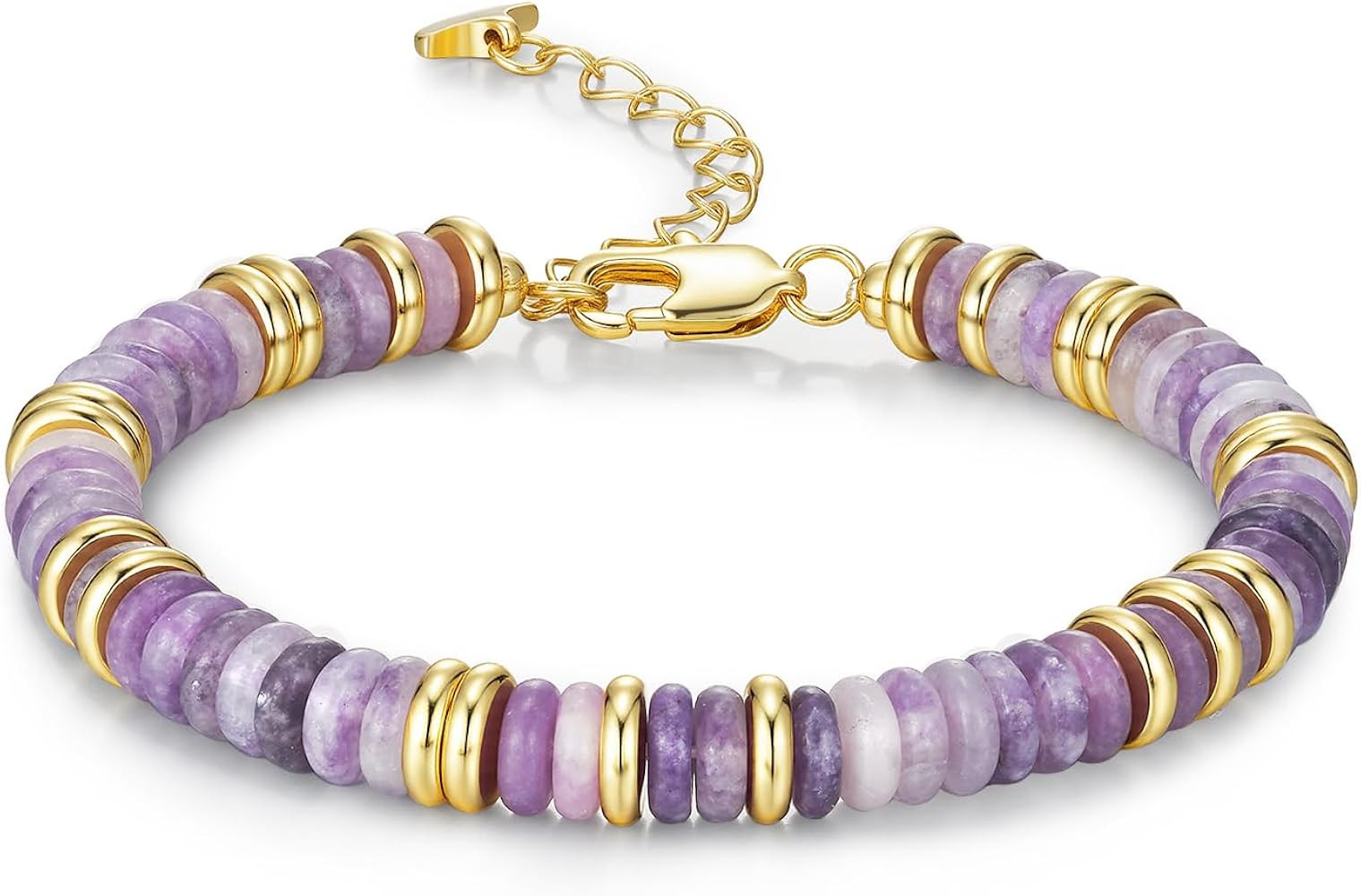 Colorful Gold Bracelets for Women, Stack Bangle Beaded Stone Jewelry Accessories Set for Woman, T... | Amazon (US)