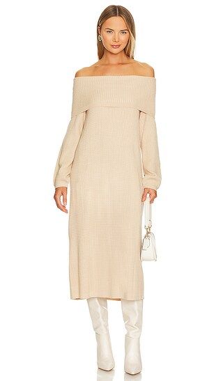 Off The Shoulder Sweater Dress in Beige | Revolve Clothing (Global)